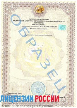 Образец сертификата соответствия (приложение) Новошахтинск Сертификат ISO 22000